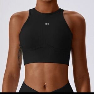 ALO Yoga High-Neck Black Sports Bra